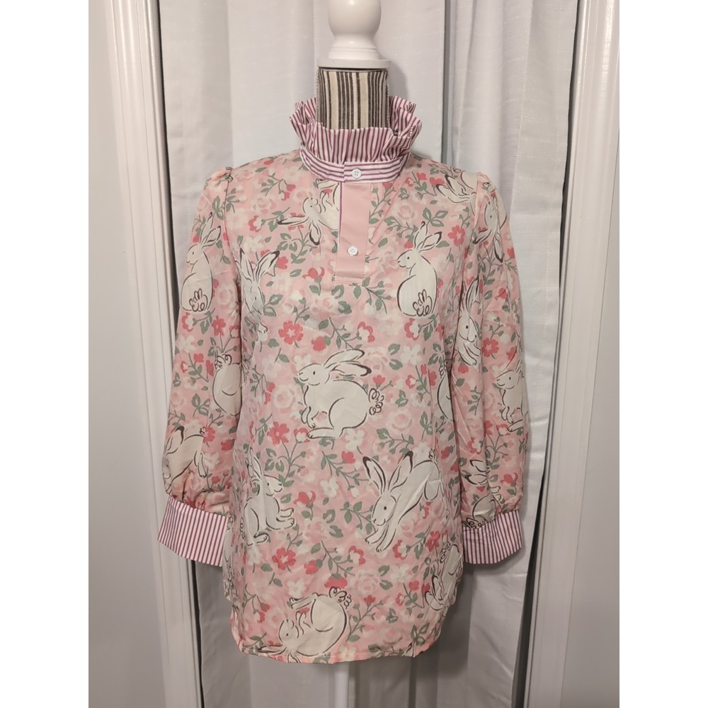 Bunny Blouse Women's Ruffled Collar Size Small